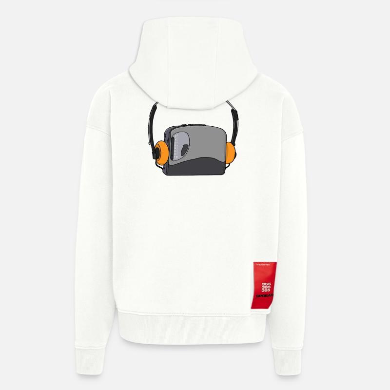 Cooler tragbarer Kassetten-Audio-Player - Zip Hoodie - made by SPREAD - OFF WHITE