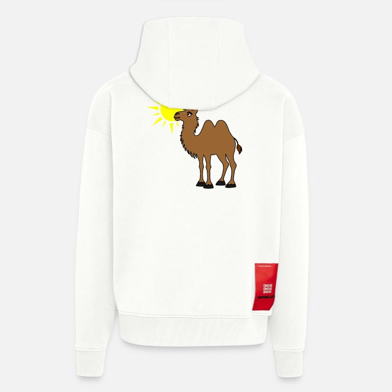 Kamel mit Sonne in der Wüste - Zip Hoodie - made by SPREAD - OFF WHITE