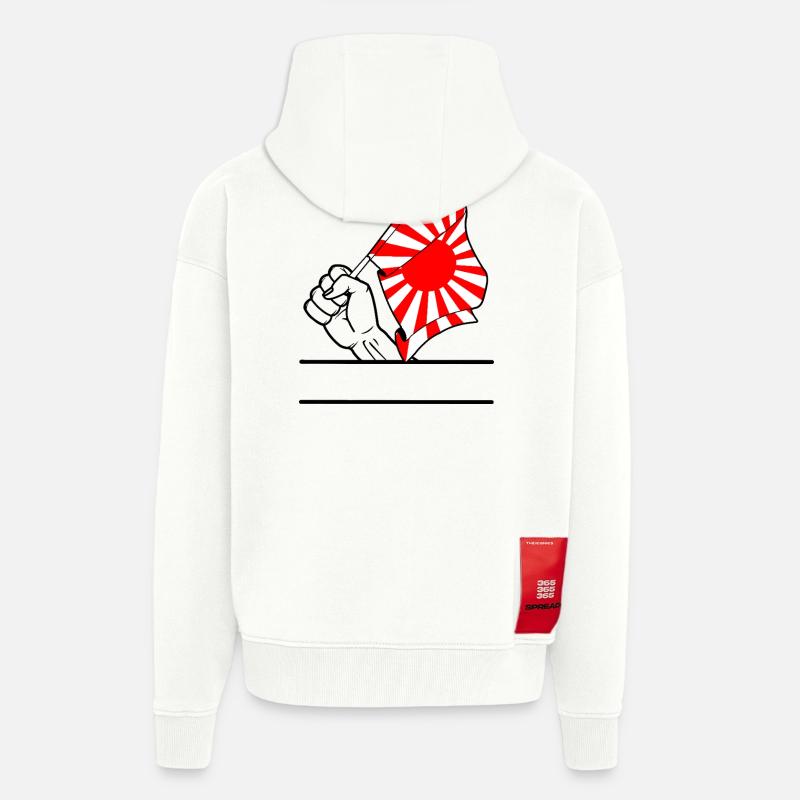 Faust mit aufgehender Sonne Flagge 2 - Zip Hoodie - made by SPREAD - OFF WHITE