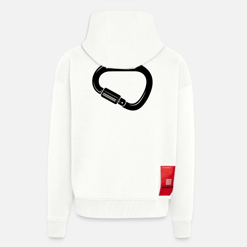 Karabiner und Berge – Einfach Klettern - Zip Hoodie - made by SPREAD - OFF WHITE