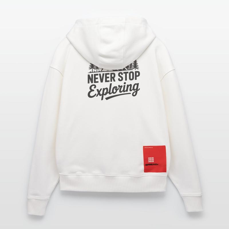 Mountains - Never Stop Exploring Zip Hoodie - made by SPREAD