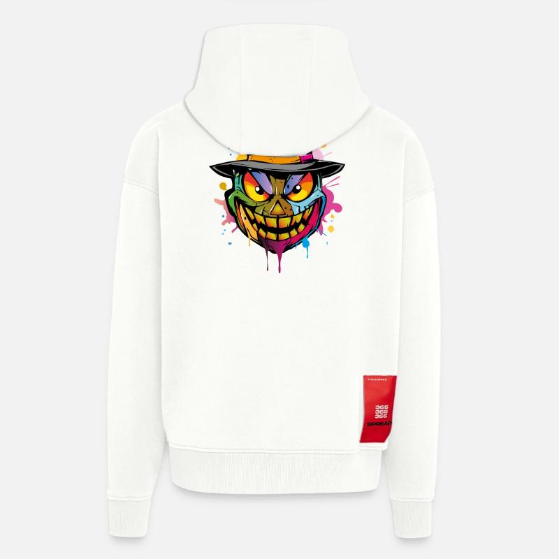 Halloween Face - Zip Hoodie - made by SPREAD - OFF WHITE
