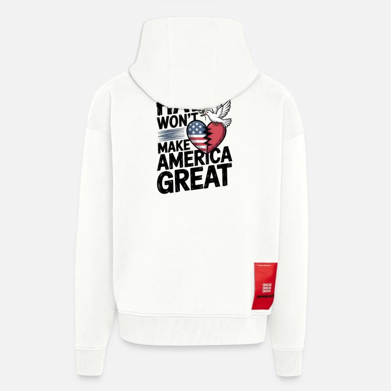 Hass wird Amerika nicht groß machen - Zip Hoodie - made by SPREAD - OFF WHITE