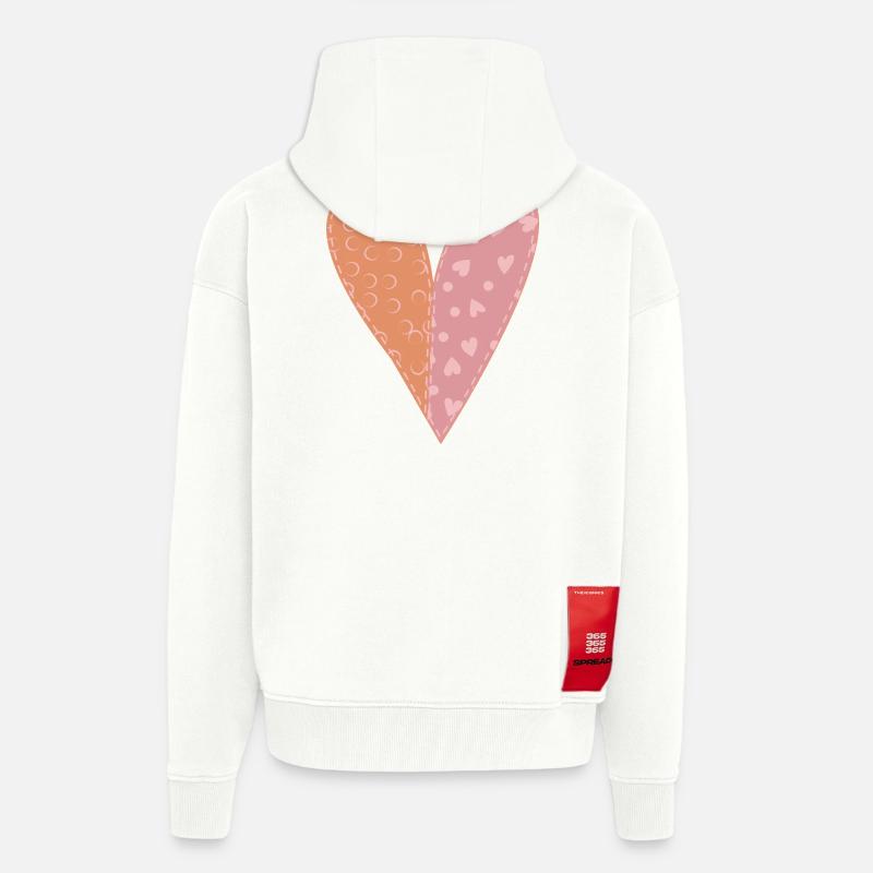 Patchwork Herz Nr. 7 - Zip Hoodie - made by SPREAD - OFF WHITE