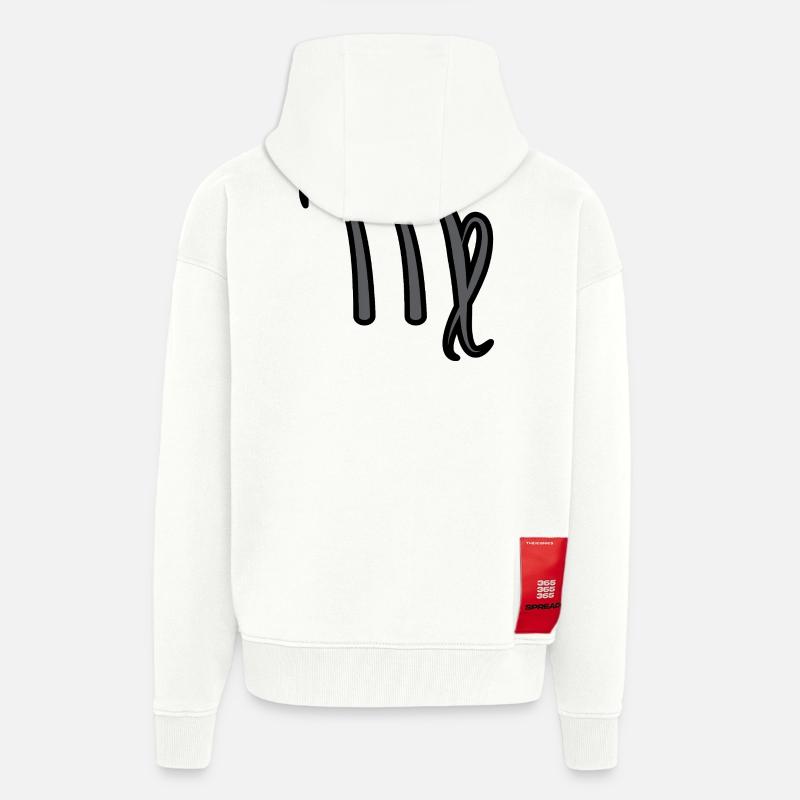 Jungfrau Sternzeichen Symbol Schwarz & Grau - Zip Hoodie - made by SPREAD - OFF WHITE