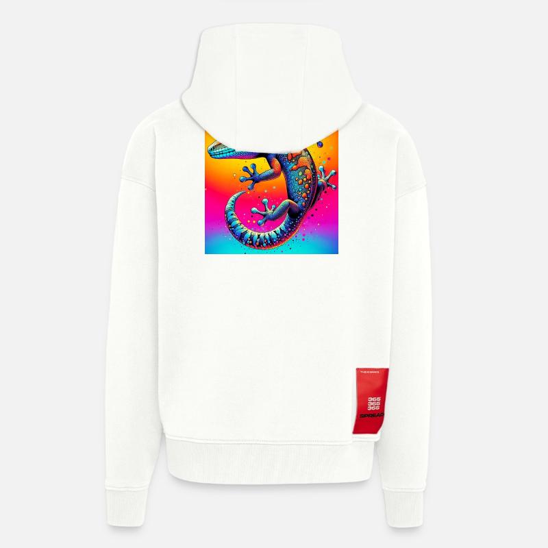 Gecko - Veste à capuche bio épaisse oversize fabriqué en UE - OFF WHITE