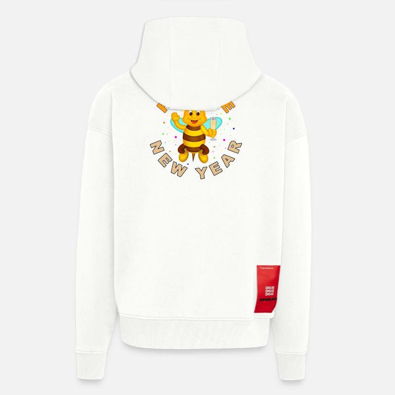 HAPBEE Neujahr mit Text - Zip Hoodie - made by SPREAD - OFF WHITE