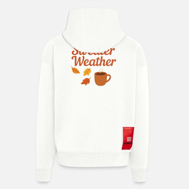 Météo du pull - Veste à capuche bio épaisse oversize fabriqué en UE - OFF WHITE