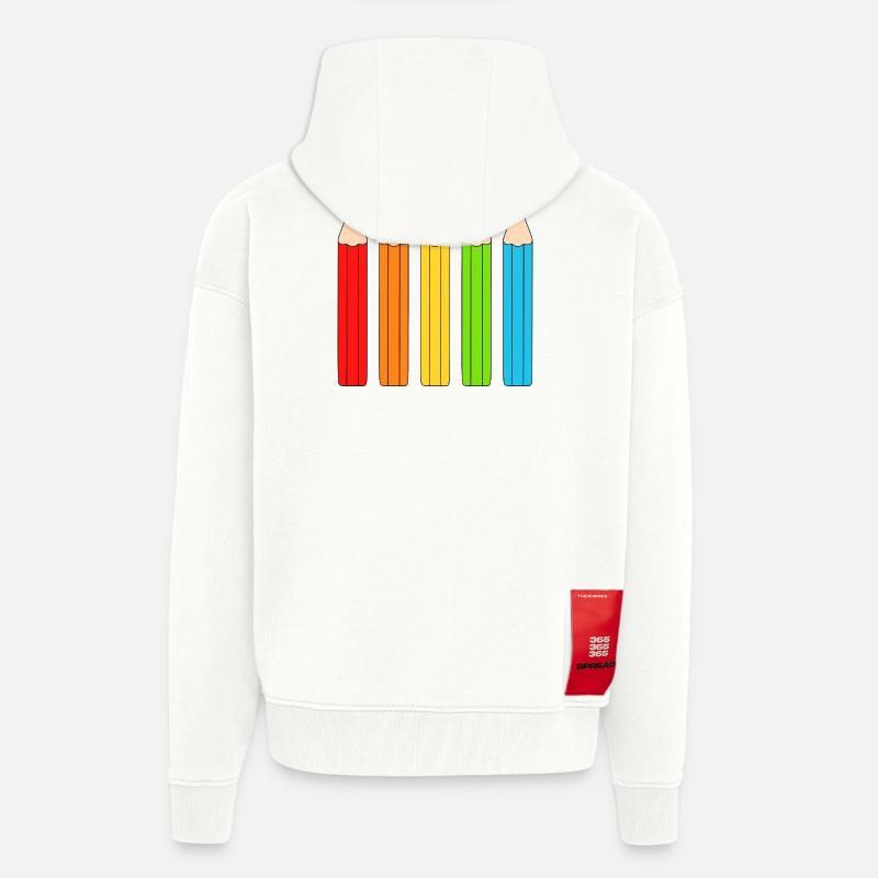 Lebendiges Farbstift-Array-Design - Zip Hoodie - made by SPREAD - OFF WHITE