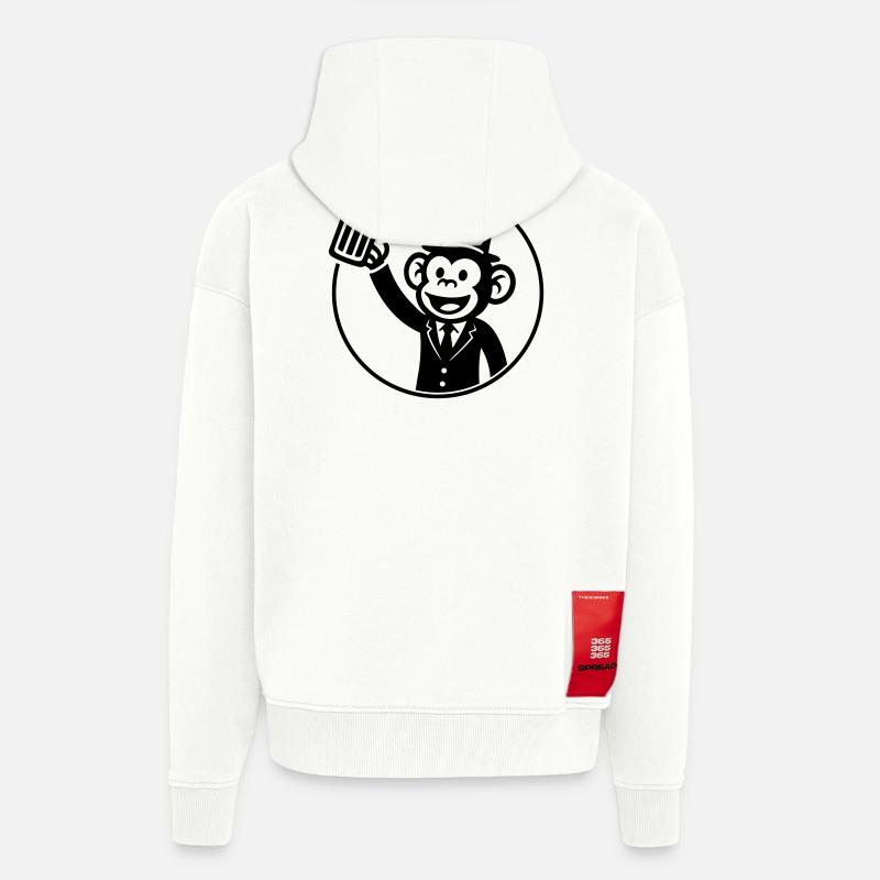 Affe Bräutigam Junggeselle Bier - Zip Hoodie - made by SPREAD - OFF WHITE