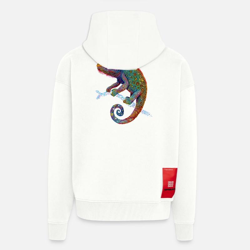 Chameleon Lizard Reptile Chameleon Iguana Lizard - Zip Hoodie - made by SPREAD - OFF WHITE