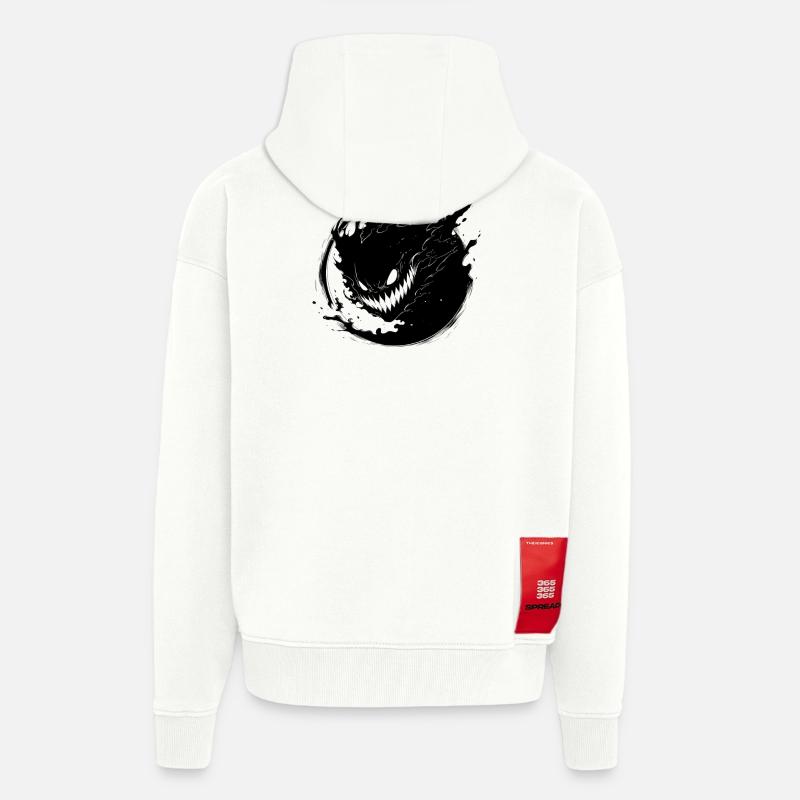 Dunkler Shadings-Vektor mit Dämonengesicht - Zip Hoodie - made by SPREAD - OFF WHITE