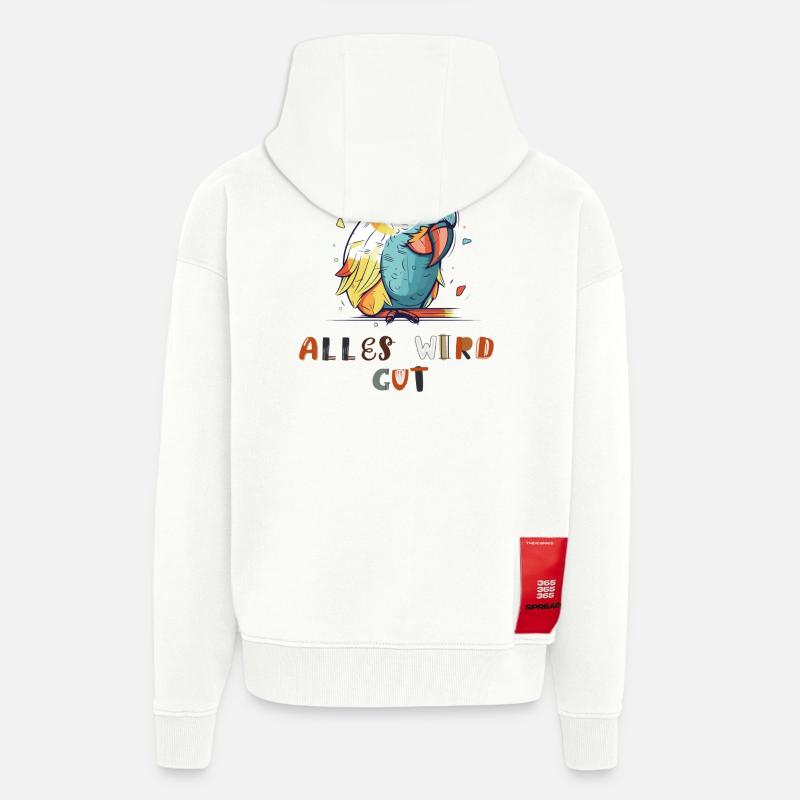 Bunter Papagei, alles wird gut - Zip Hoodie - made by SPREAD - OFF WHITE