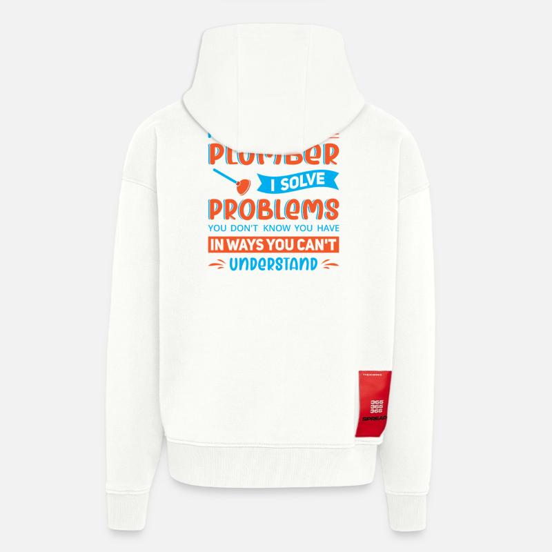 Chauffagiste Plombier Plombier de construction chauffage - Veste à capuche bio épaisse oversize fabriqué en UE - OFF WHITE