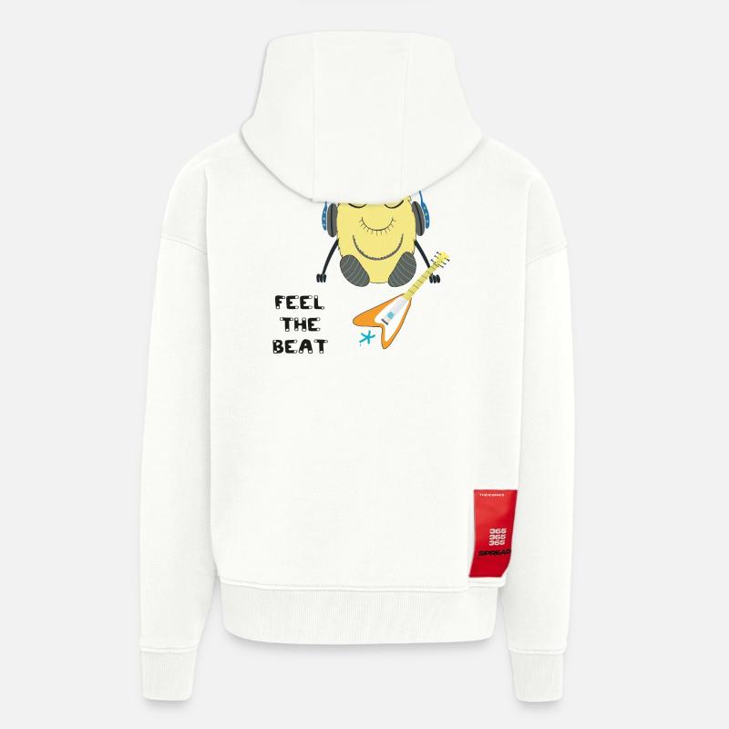 Comic Figur mit Kopfhörern und Gitarre - Zip Hoodie - made by SPREAD - OFF WHITE