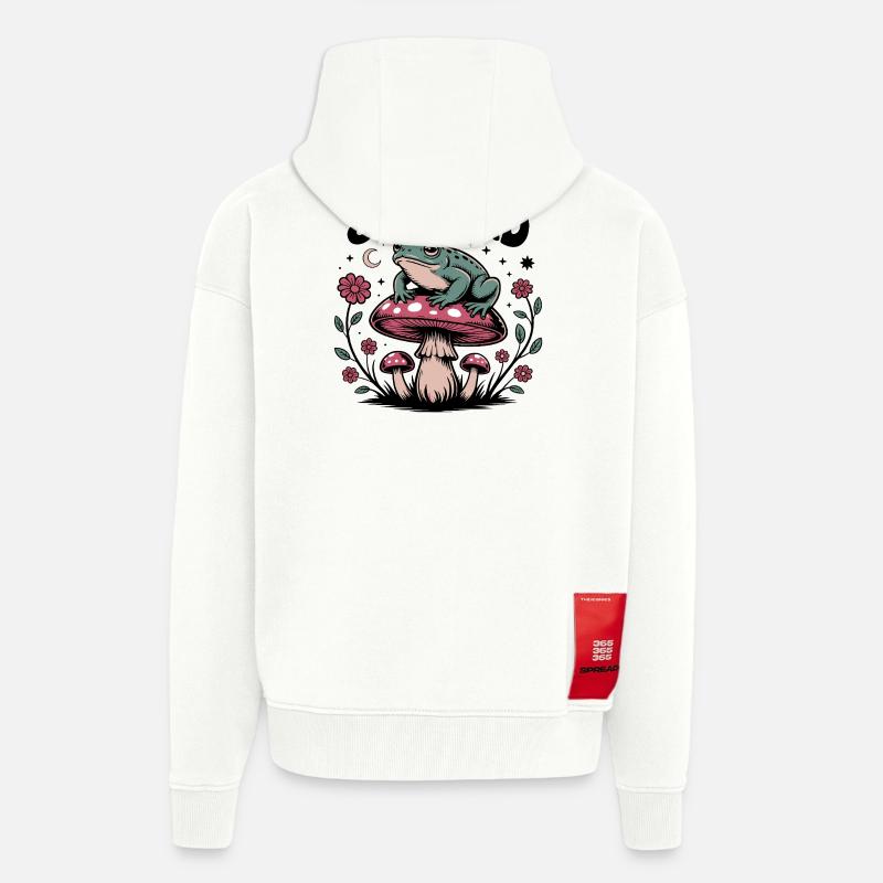 Stay Weird - Drôle de dicton - Veste à capuche bio épaisse oversize fabriqué en UE - OFF WHITE