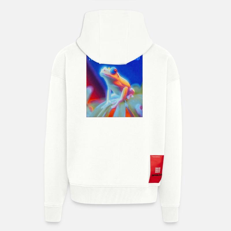 Frosch mit Krone und Spruch - Zip Hoodie - made by SPREAD - OFF WHITE