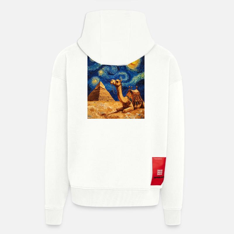 Kamel Van Gogh Style Starry  - Zip Hoodie - made by SPREAD - OFF WHITE