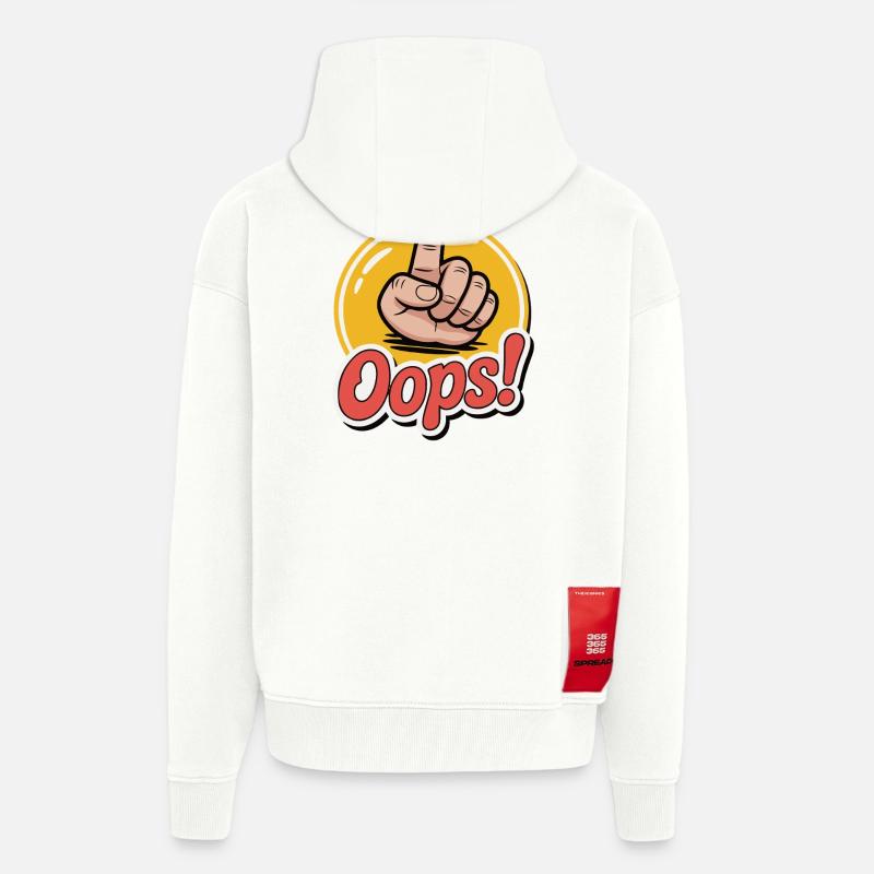 Grafikdesign mit kräftiger Handgeste - Zip Hoodie - made by SPREAD - OFF WHITE