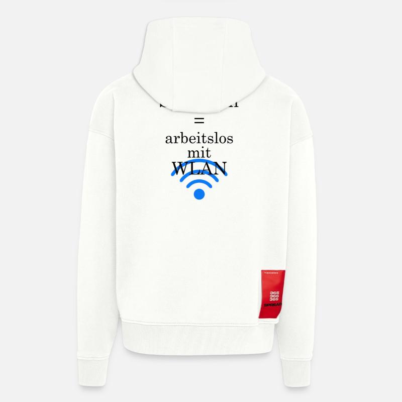 Unispruch "Arbeitslos mit WLAN" Geschenk Studenten - Zip Hoodie - made by SPREAD - OFF WHITE