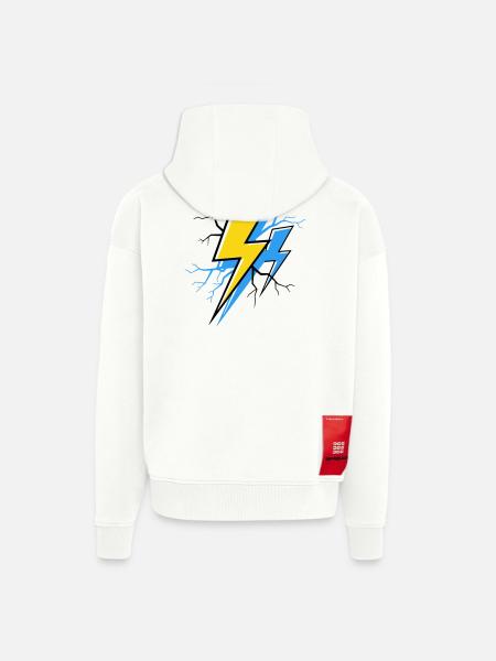 Blue Yellow Ray - Zip Hoodie - made by SPREAD - OFF WHITE