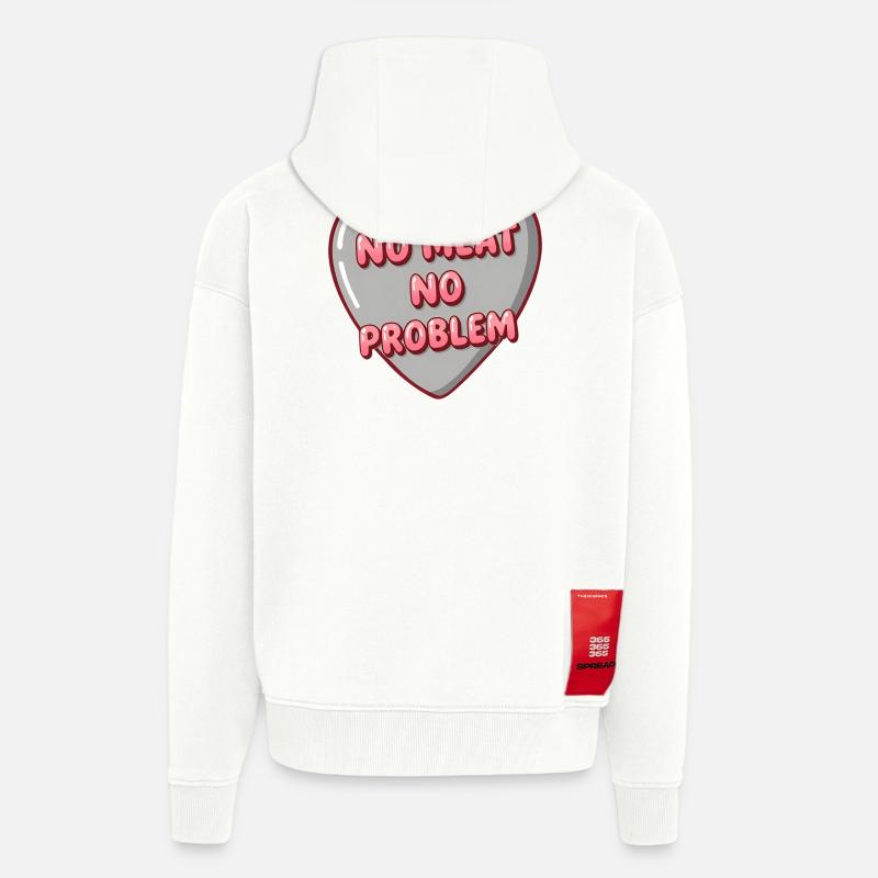 Bubble Herz – No Meat No Problem - Zip Hoodie - made by SPREAD - OFF WHITE