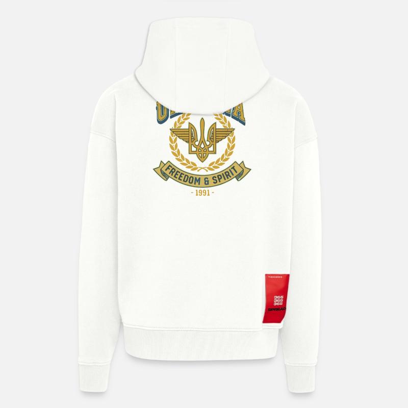 Emblem des ukrainischen Freiheitsgeistes - Zip Hoodie - made by SPREAD - OFF WHITE
