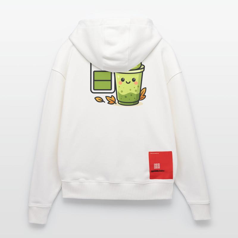 Matcha iced Latte Battery loading Zip Hoodie - made by SPREAD