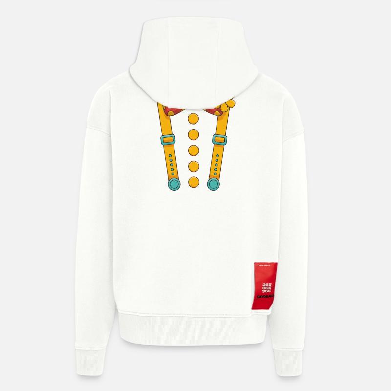 Conception de costumes de clown drôle - Veste à capuche bio épaisse oversize fabriqué en UE - OFF WHITE