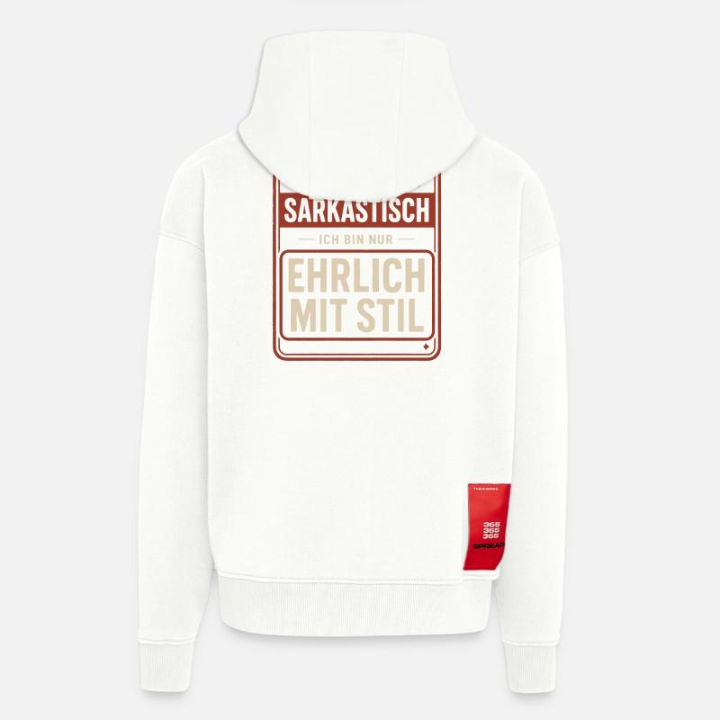 Nicht sarkastisch – ehrlich mit Stil Spruch - Zip Hoodie - made by SPREAD - OFF WHITE