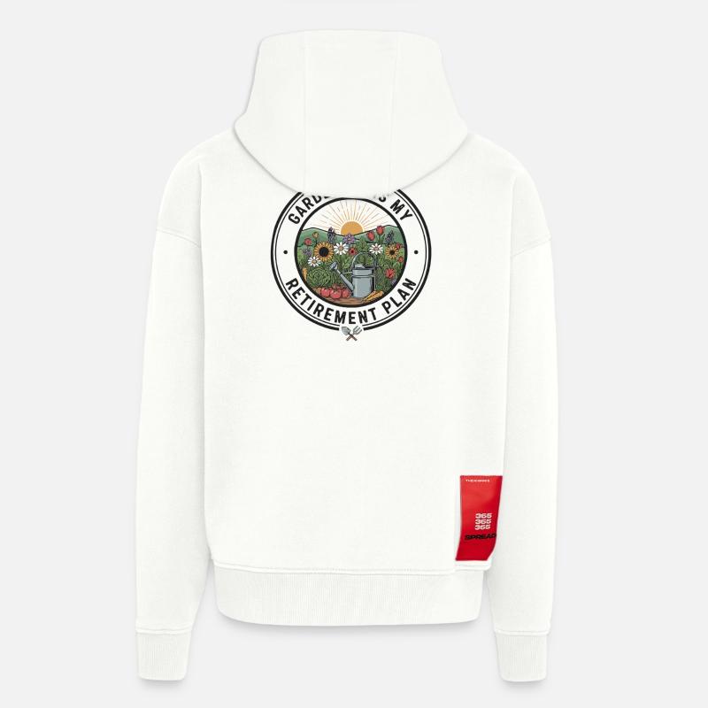 Jardinage Plan de retraite Retraité - Veste à capuche bio épaisse oversize fabriqué en UE - OFF WHITE