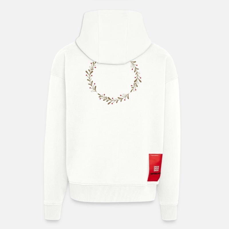 Winterlicher Kranz mit roten Beeren - Zip Hoodie - made by SPREAD - OFF WHITE