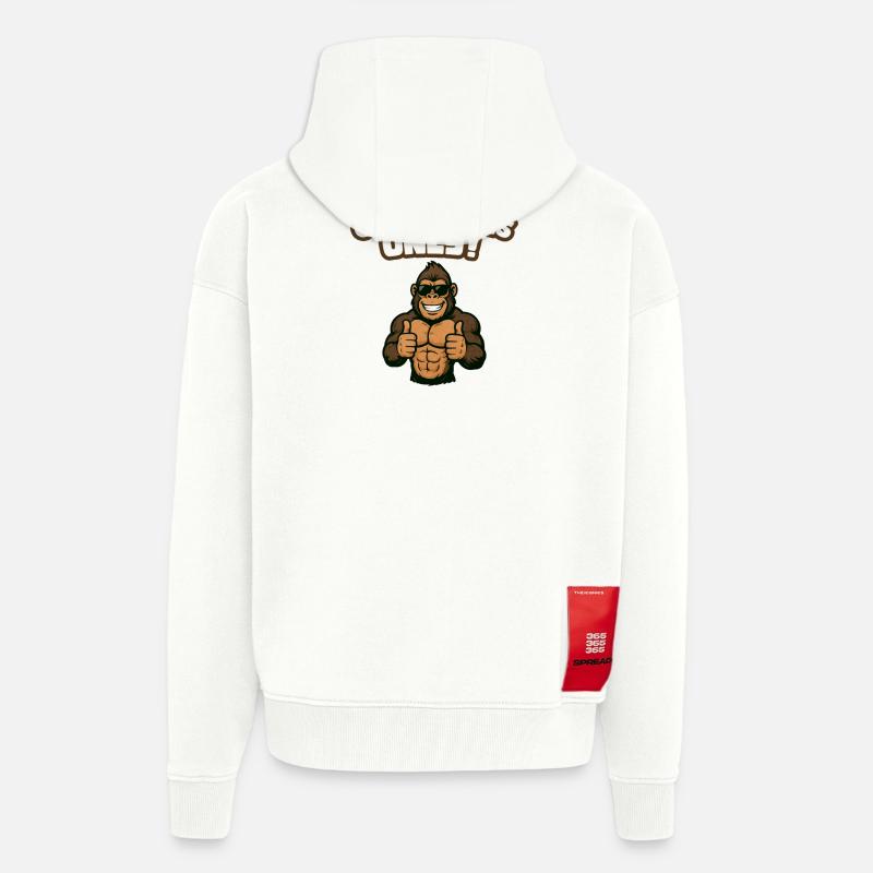 Gorilla mit Cool Vibes - Zip Hoodie - made by SPREAD - OFF WHITE