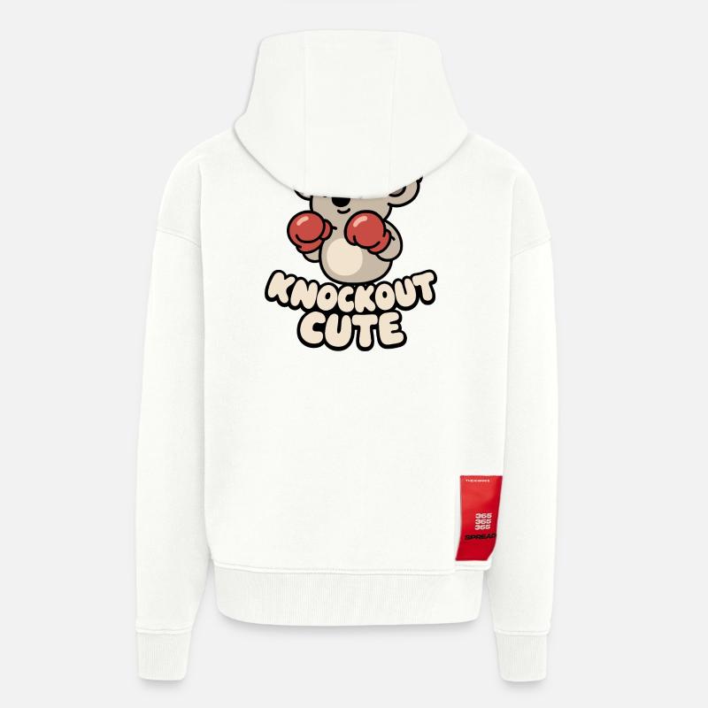 Koala Knockout Mignon - Veste à capuche bio épaisse oversize fabriqué en UE - OFF WHITE