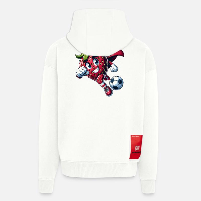Fußball Erdbeere Superheld Kicker Comic - Zip Hoodie - made by SPREAD - OFF WHITE