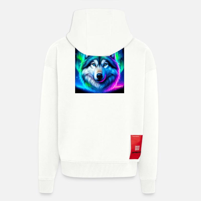 Wolf - Zip Hoodie - made by SPREAD - OFF WHITE