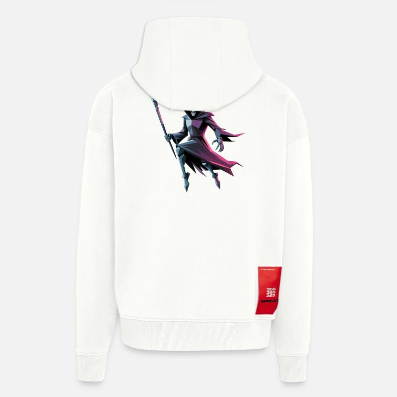 Death Reaper - Cool Low Poly Logo - Zip Hoodie - made by SPREAD - OFF WHITE