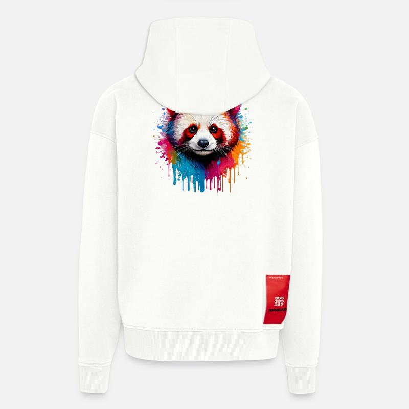 Panda Aquarellfarben Explosion - Zip Hoodie - made by SPREAD - OFF WHITE