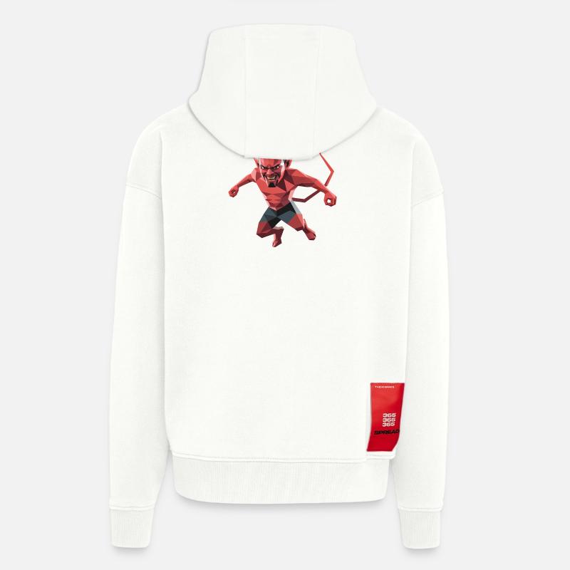 Devil - Cool Low Poly Logo - Zip Hoodie - made by SPREAD - OFF WHITE