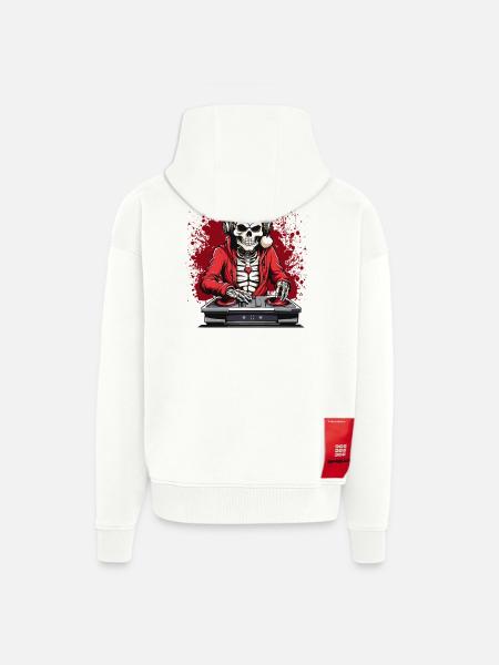 X-mas Skull Dj - Zip Hoodie - made by SPREAD - OFF WHITE