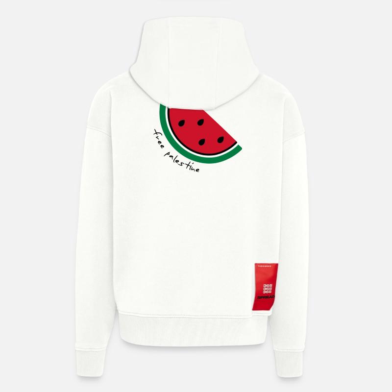 Tranche de pastèque Pop Art - Veste à capuche bio épaisse oversize fabriqué en UE - OFF WHITE