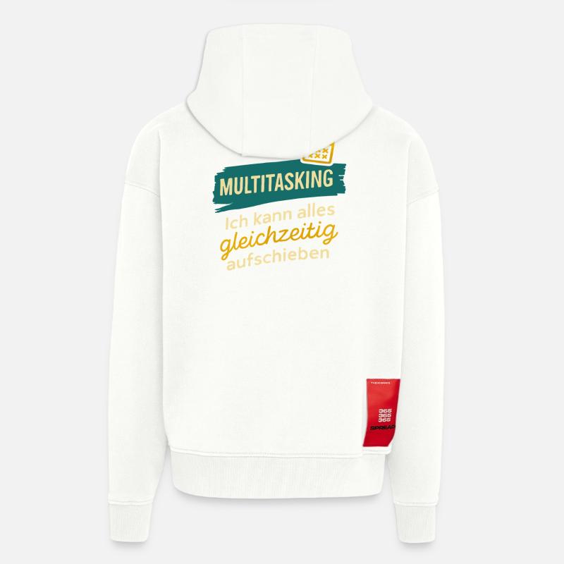 Multitasking – Postpone everything at once - Zip Hoodie - made by SPREAD - OFF WHITE