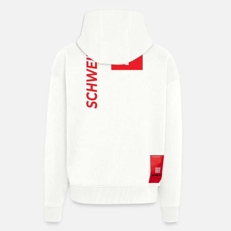 Engelberg - Veste à capuche bio épaisse oversize fabriqué en UE - OFF WHITE