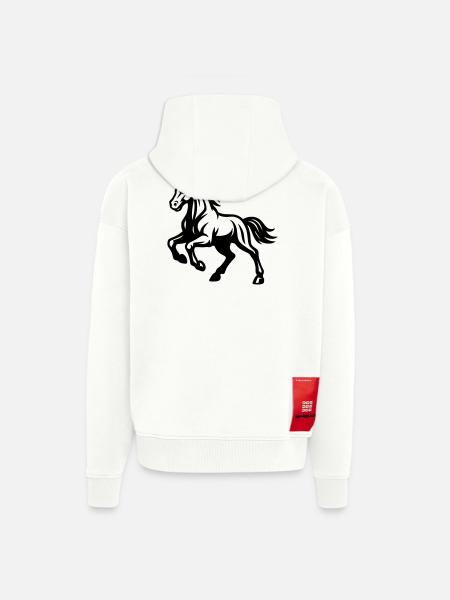 Cheval - Veste à capuche bio épaisse oversize fabriqué en UE - OFF WHITE