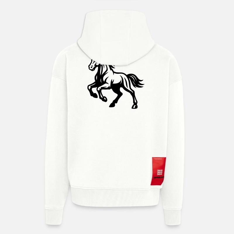 Cheval - Veste à capuche bio épaisse oversize fabriqué en UE - OFF WHITE