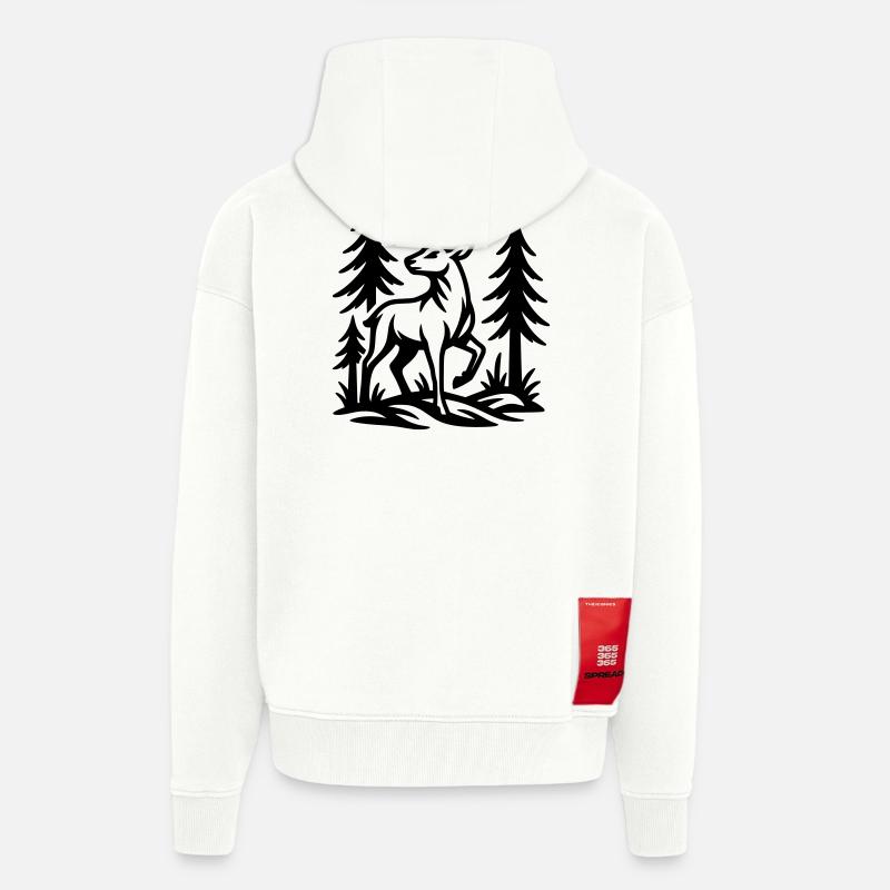 chevreuil - Veste à capuche bio épaisse oversize fabriqué en UE - OFF WHITE