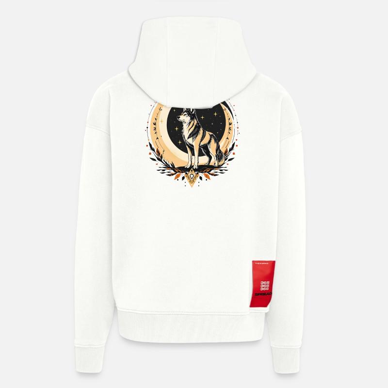 Boho Wolf - Zip Hoodie - made by SPREAD - OFF WHITE