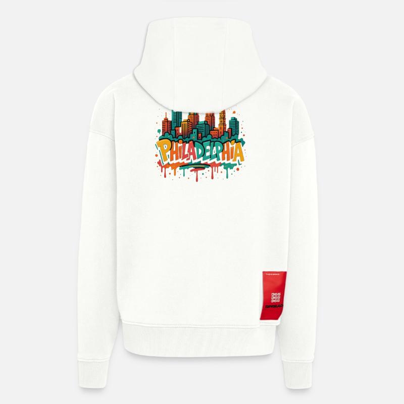 Philly Graffiti Skyline - Zip Hoodie - made by SPREAD - OFF WHITE