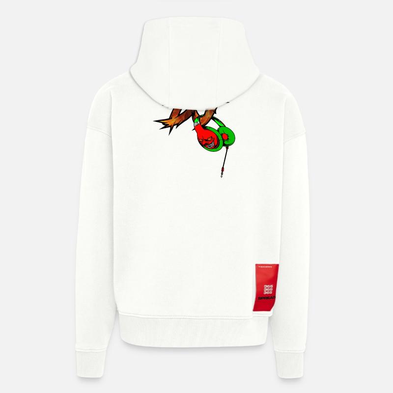 Neon Devil mit Kopfhörer DJ - Zip Hoodie - made by SPREAD - OFF WHITE