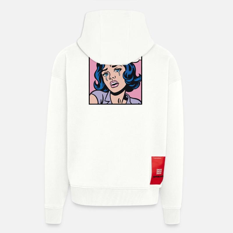 Wird es nie enden? Pop-Art-Mädchen - Zip Hoodie - made by SPREAD - OFF WHITE